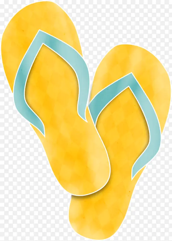 黄色夹脚拖鞋