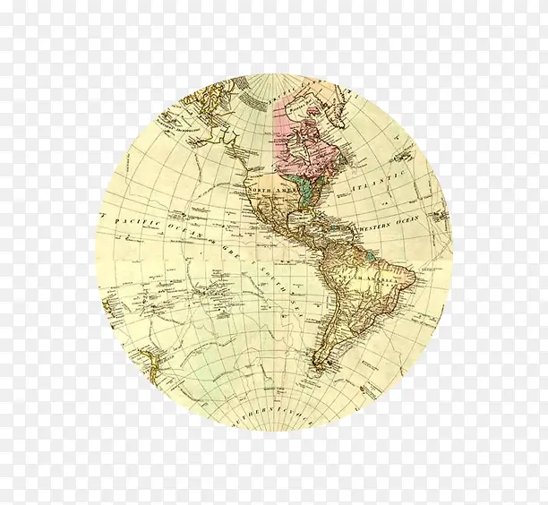 圆美洲地图