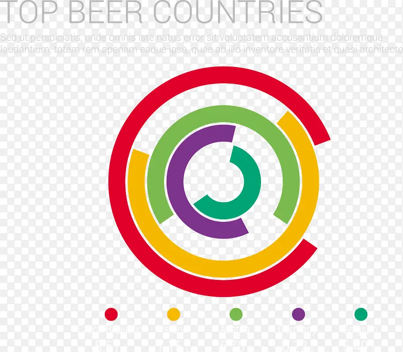 啤酒国家信息图表矢量元素