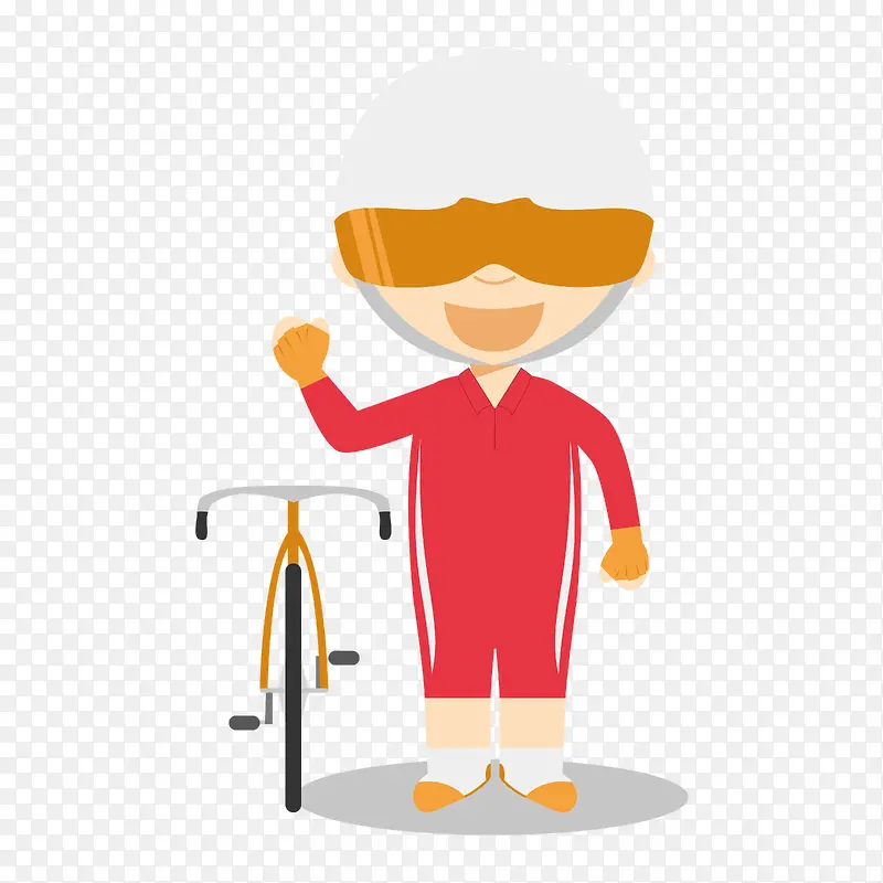 红色卡通少年自行车奥运会