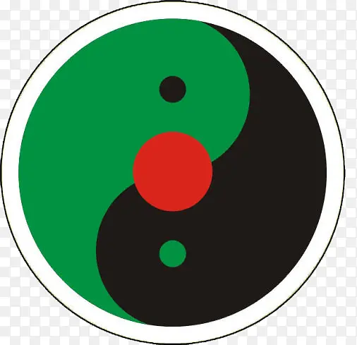 绿黑阴阳鱼