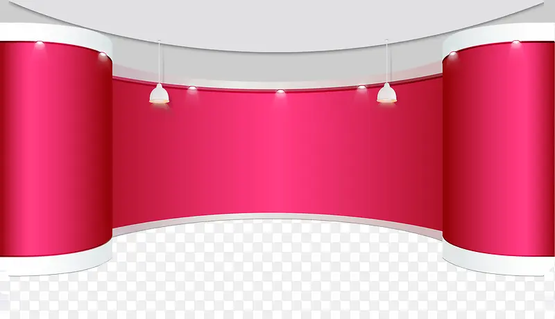 粉色圆形背景弧形舞台灯光