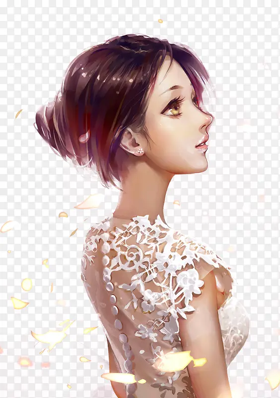 清新唯美女生海报展板