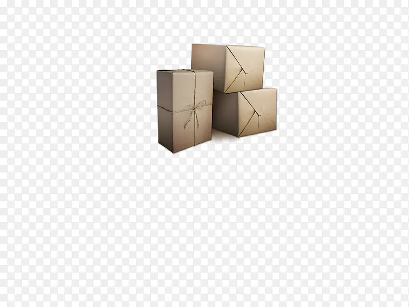 3个堆放起来的纸箱，纸盒，打包