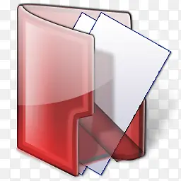 红色透明文件夹卡通png图标