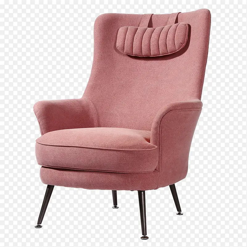 粉色麻布休闲椅子