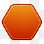 橙色六角形按钮图标