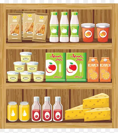 放置牛奶饮料等的陈列货柜