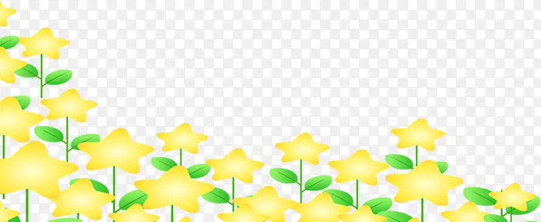 手绘黄色五角星花朵背景
