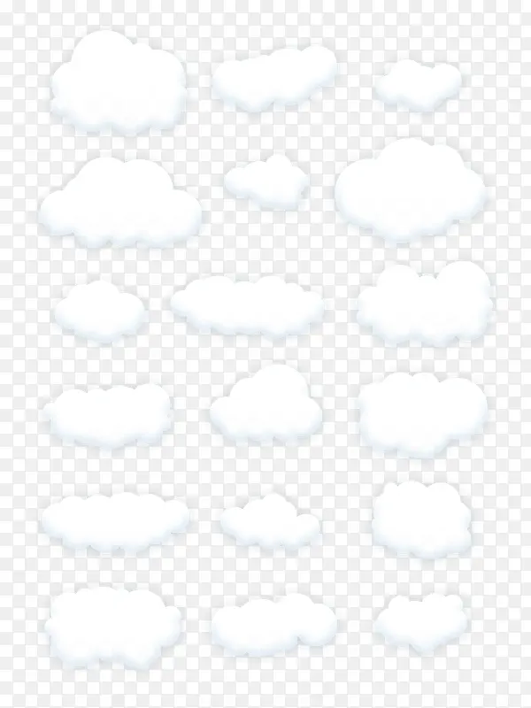 白色简单卡通各种云朵专辑