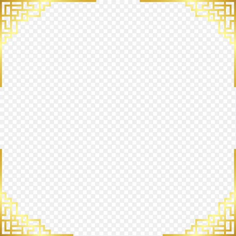 中国风手绘传统金色边框