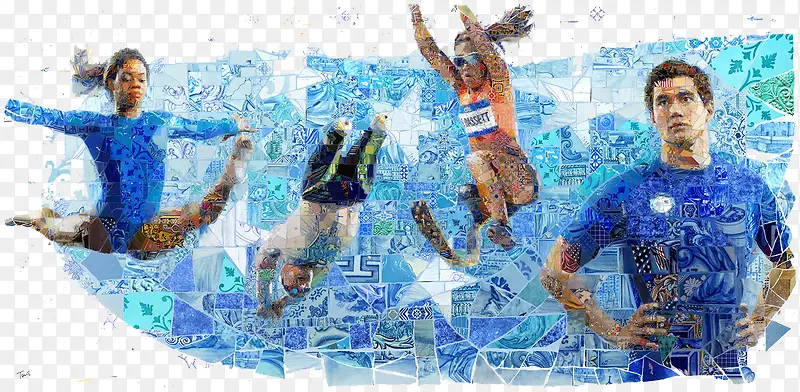 奥运运动员背景图案