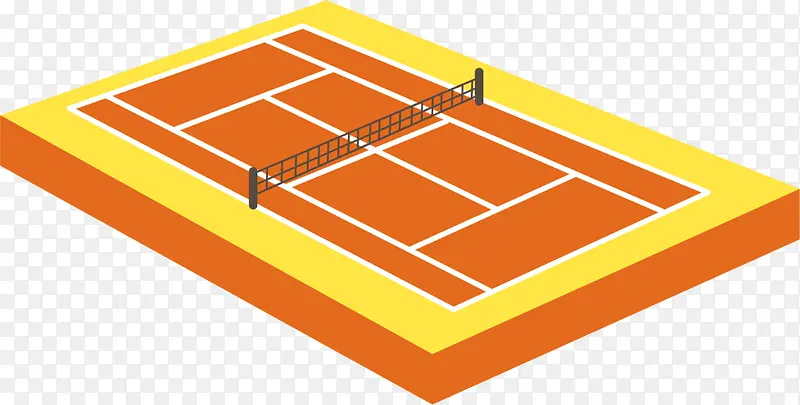黄色立体网球球场