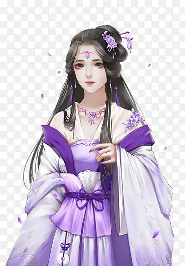 手绘古装忧郁美女