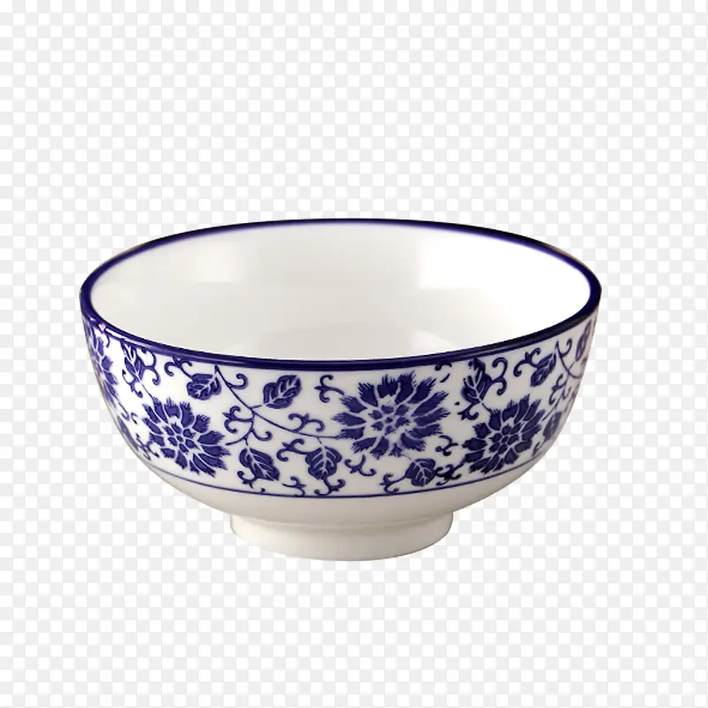 产品实物蓝色花纹陶瓷青花碗