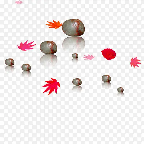 石头枫叶装饰图案