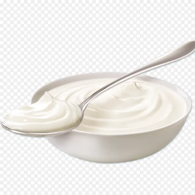 白色碗老酸奶