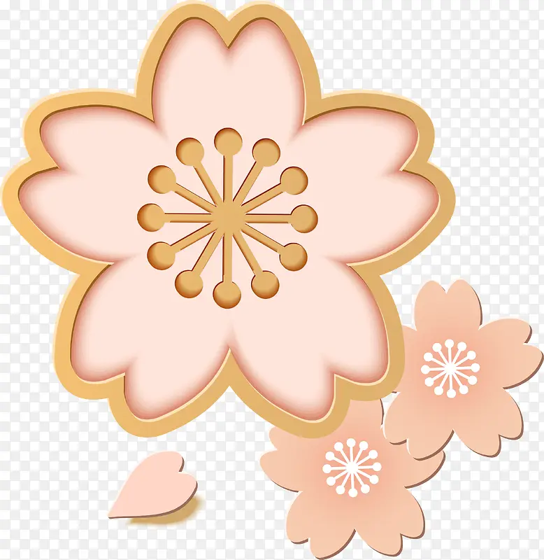 春节花朵剪纸装饰