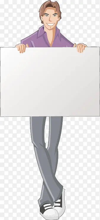 手拿白色写字板的卡通人物