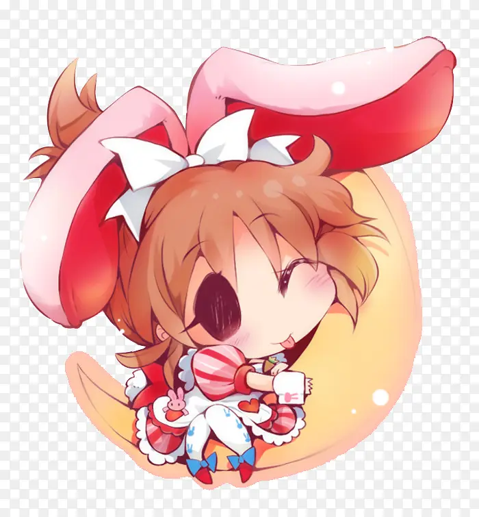 睡在月亮上的小女孩