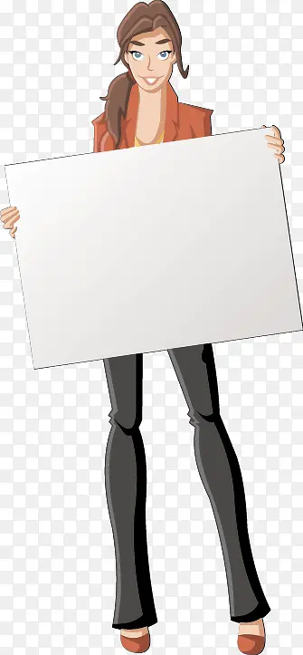 手拿白色写字板的卡通人物