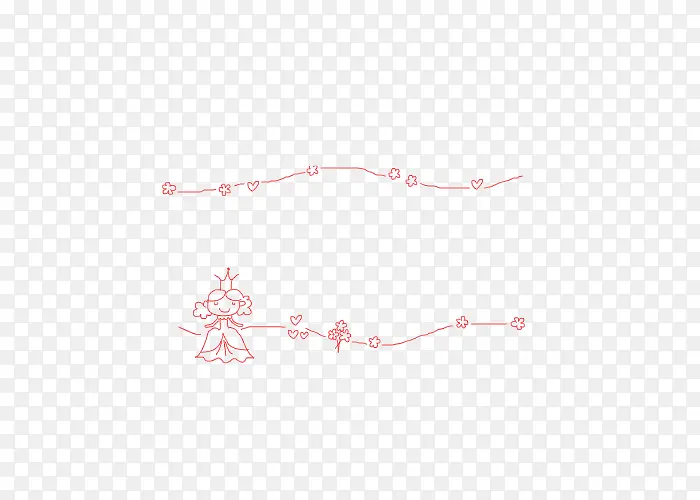 卡通红色花边公主