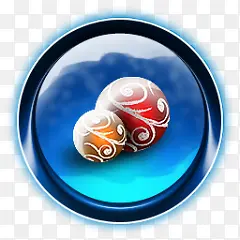 蓝色水晶圆形图标足球