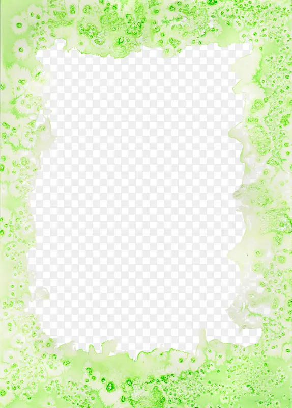 绿色晶体水彩边框
