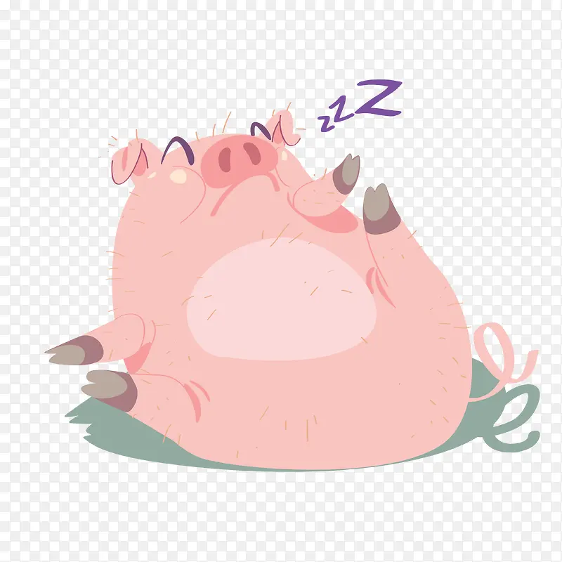 烤猪睡觉装饰素材图案