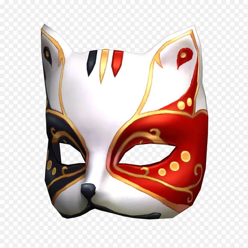3D立体建模阴阳狐狸面具