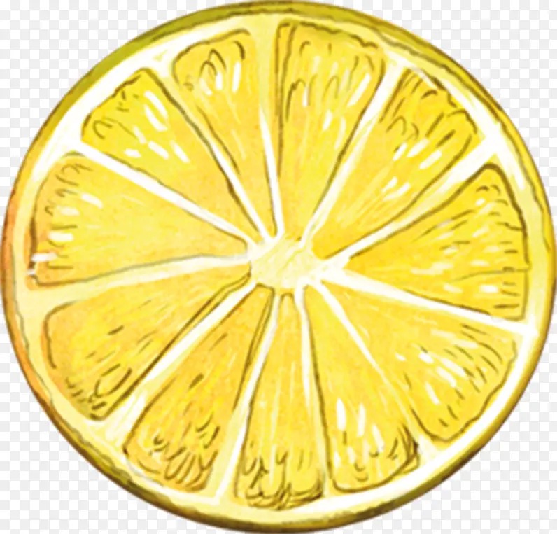 手绘水果片柠檬片装饰