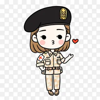 卡通可爱女警察海报背景