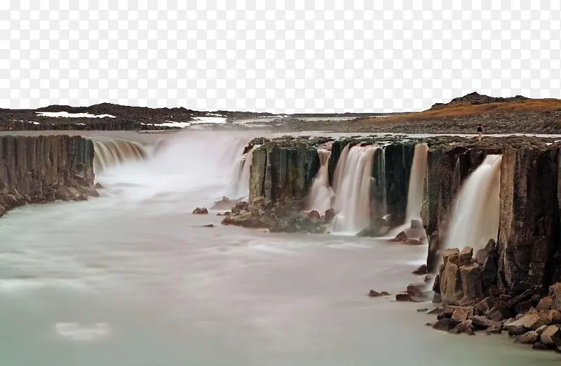 冰岛森林瀑布图片