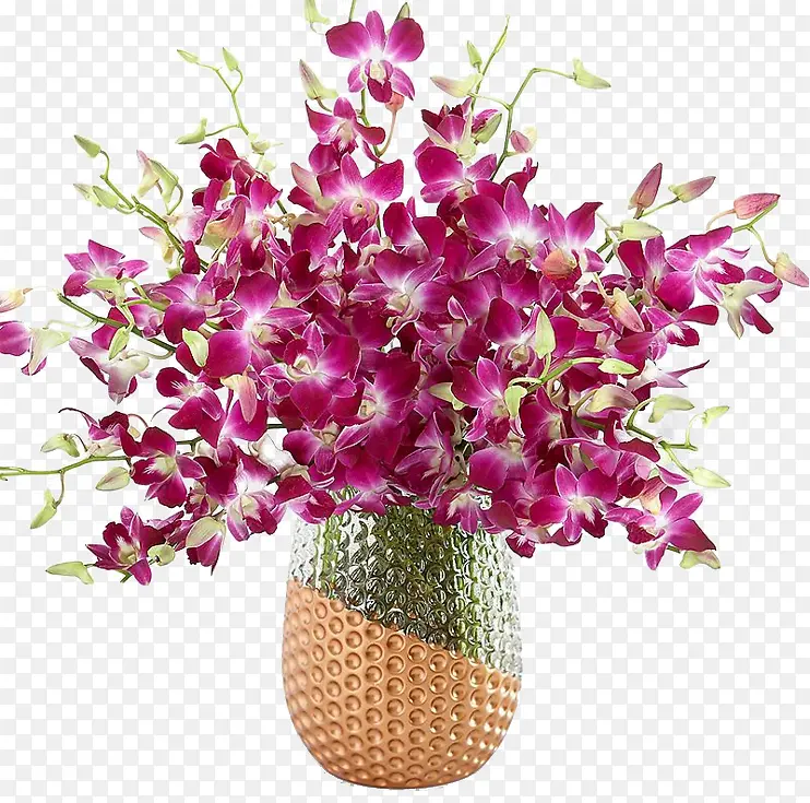 精美的花瓶装石斛花花束