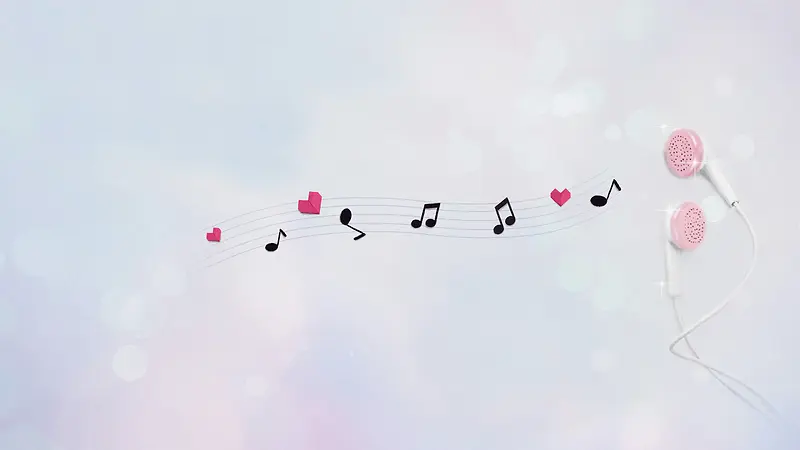 清新文艺的音符耳机摆件