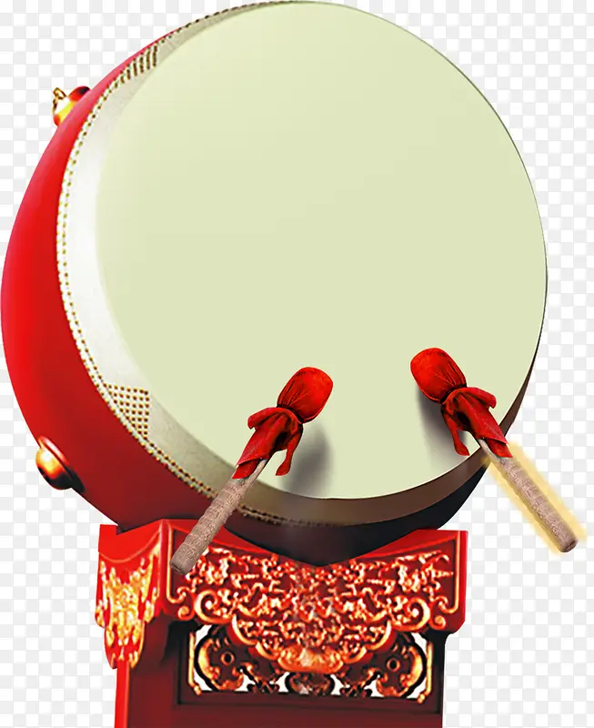 中国风元素红色的大鼓