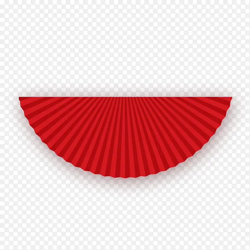 红色圆形舞扇节日元素