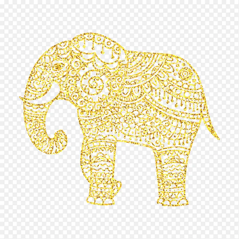 矢量金色大象