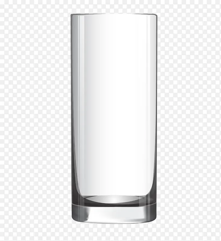 矢量银色高玻璃杯水杯口杯