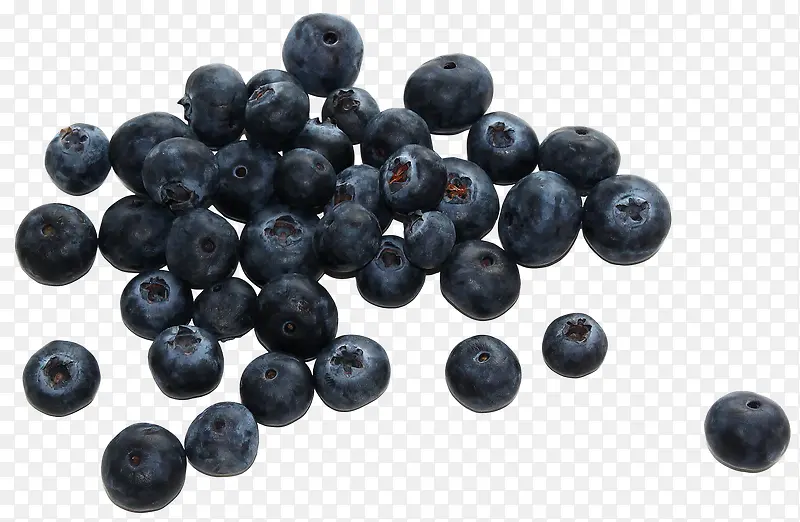 一堆散落的美味蓝莓