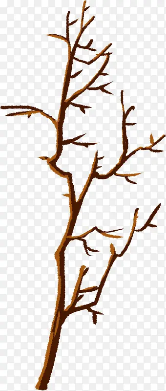 卡通手绘棕色的树枝