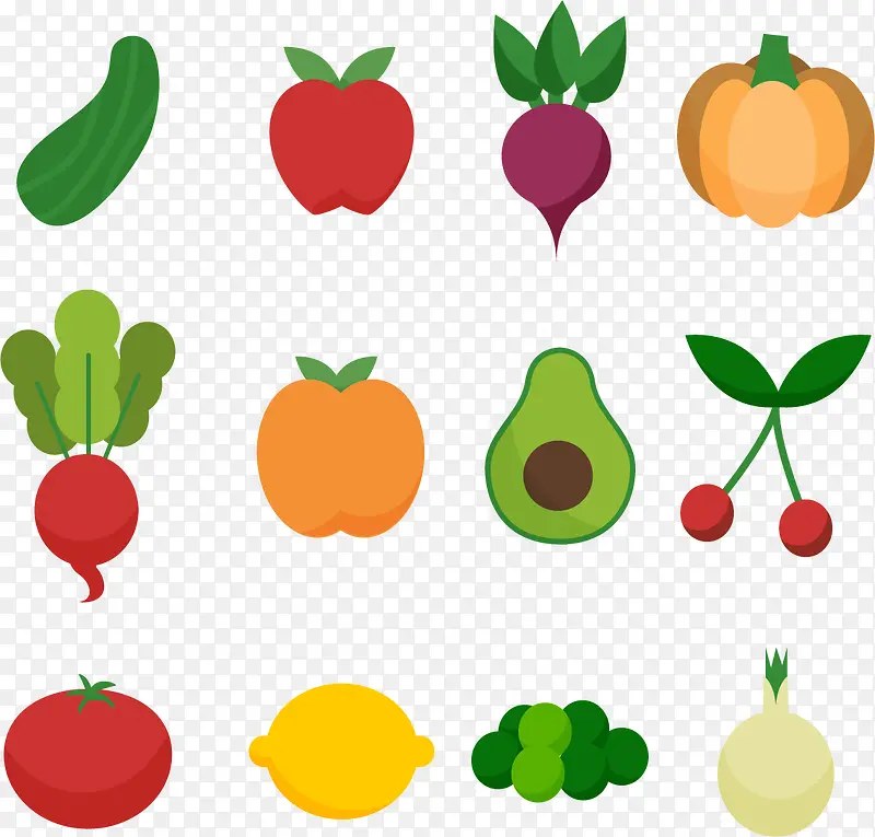 扁平化健康水果蔬菜