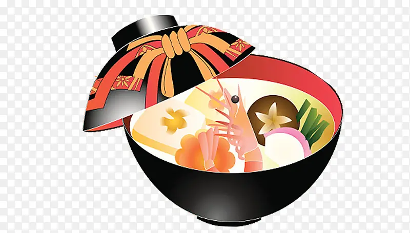 手绘插画日本料理海鲜饭