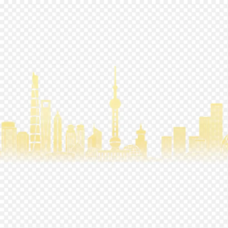 金色上海城市剪影