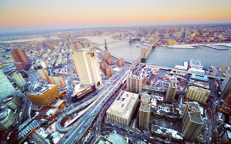 国外城市高空俯视摄影图