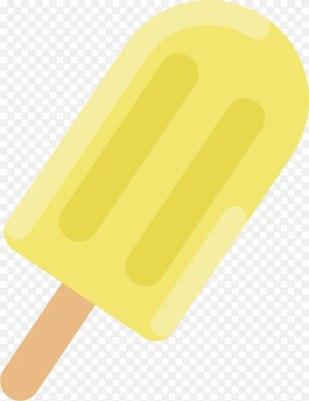 矢量图水彩黄色冰棒