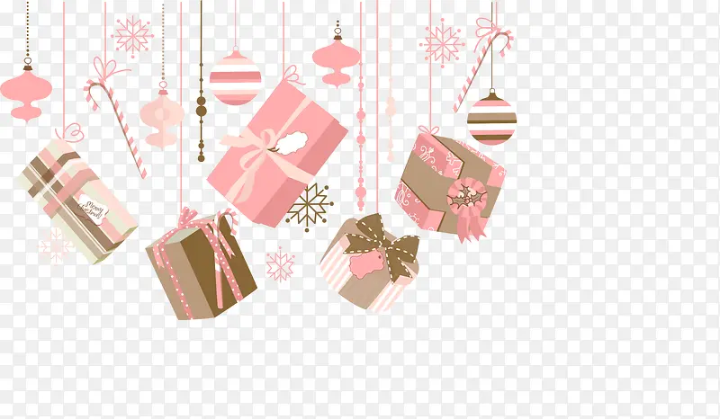 粉色圣诞节礼物挂饰
