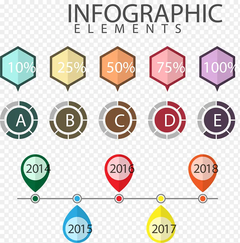 矢量手绘百分比信息图