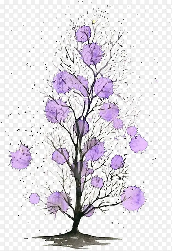 紫色滴墨树