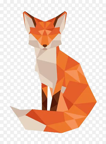 橘色几何狐狸